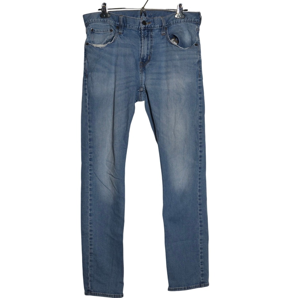 Old Navy Mens Basic Slim Denim Blue Jeans 34x32 Casual Basic Staple Light Wash